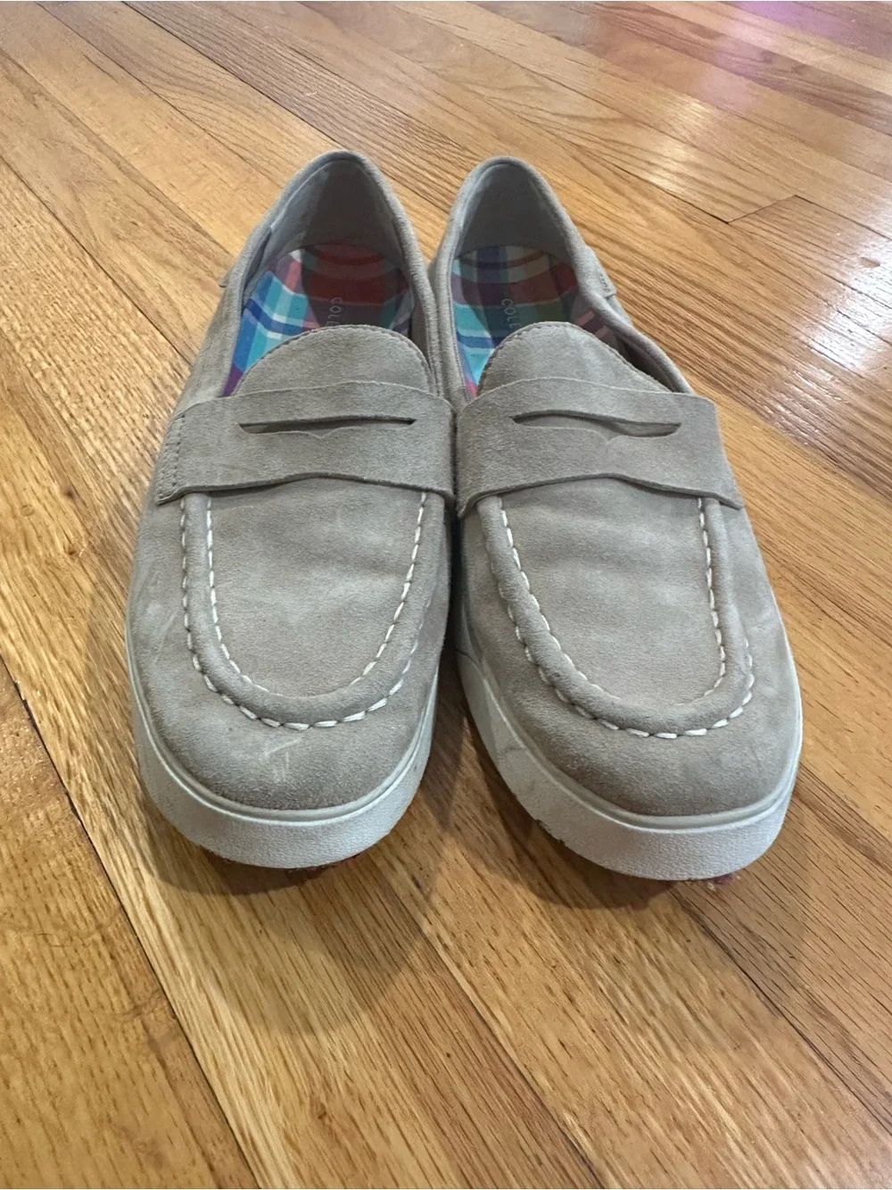 Cole Haan Taupe Suede Nantucket Loafers